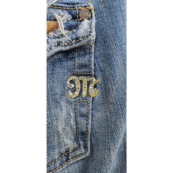 VTG Y2K 90s Miss Me Jeans 28 Bootcut Low Rise Boot Cut Floral Patch Distressed - Picture 7 of 16